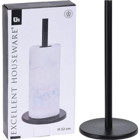 Excellent houseware keukenrolhouder 15x32cm zwart rvs