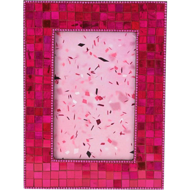 Home styling fotolijst 20x15cm met spiegelmozaiã«k roze