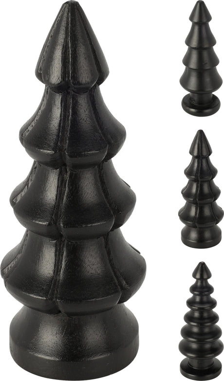 Stylizacja domu Choinka z drewna mango wys. 15cm czarna