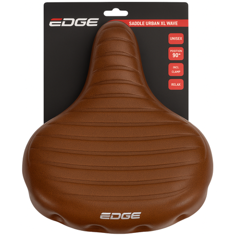 Siodełko rowerowe Edge Urban XL Wave - brązowe