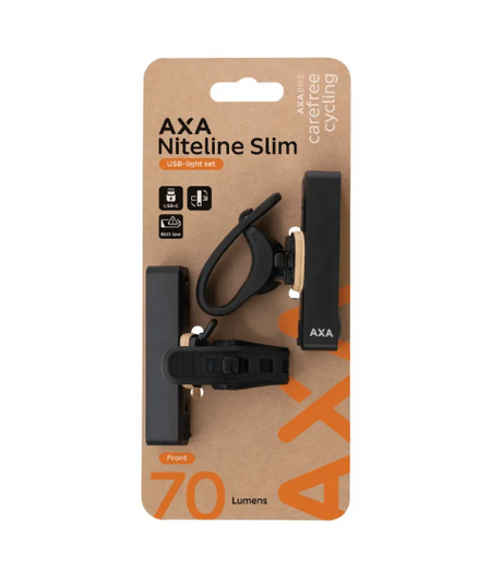Axa verlichtingsset niteline 300 - usb (op kaart)
