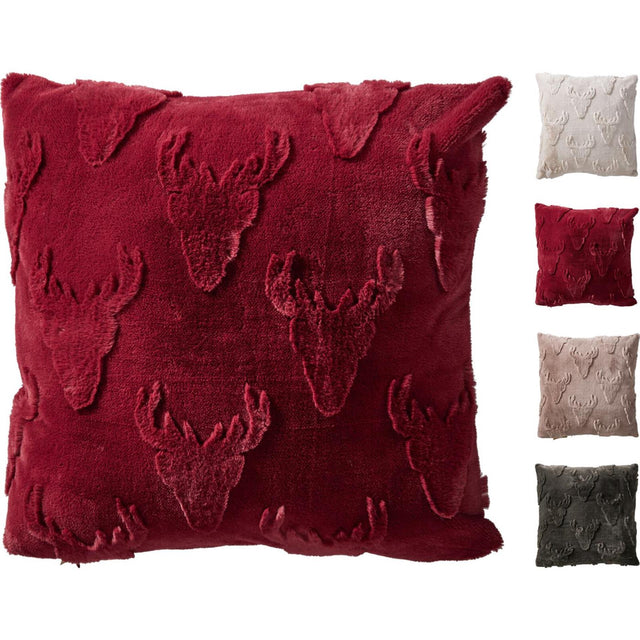 Home styling kussen 45x45cm hert 4ass kleur