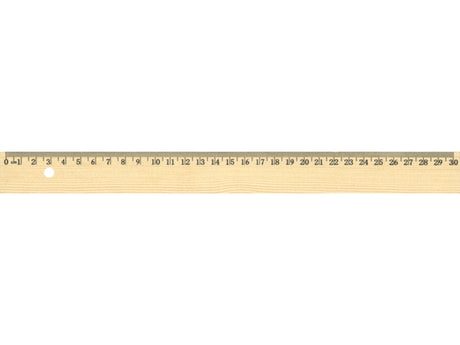 Linijka Kangaro 30 cm, drewniana, z metalowymi wkładkami, nielakierowana