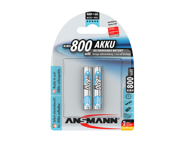 Baterie Ansmann nimh bateria micro aaa 800 mah - 2 sztuki