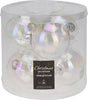 Home styling kerstbal glas 80mm irriserend koker a 6 stuks