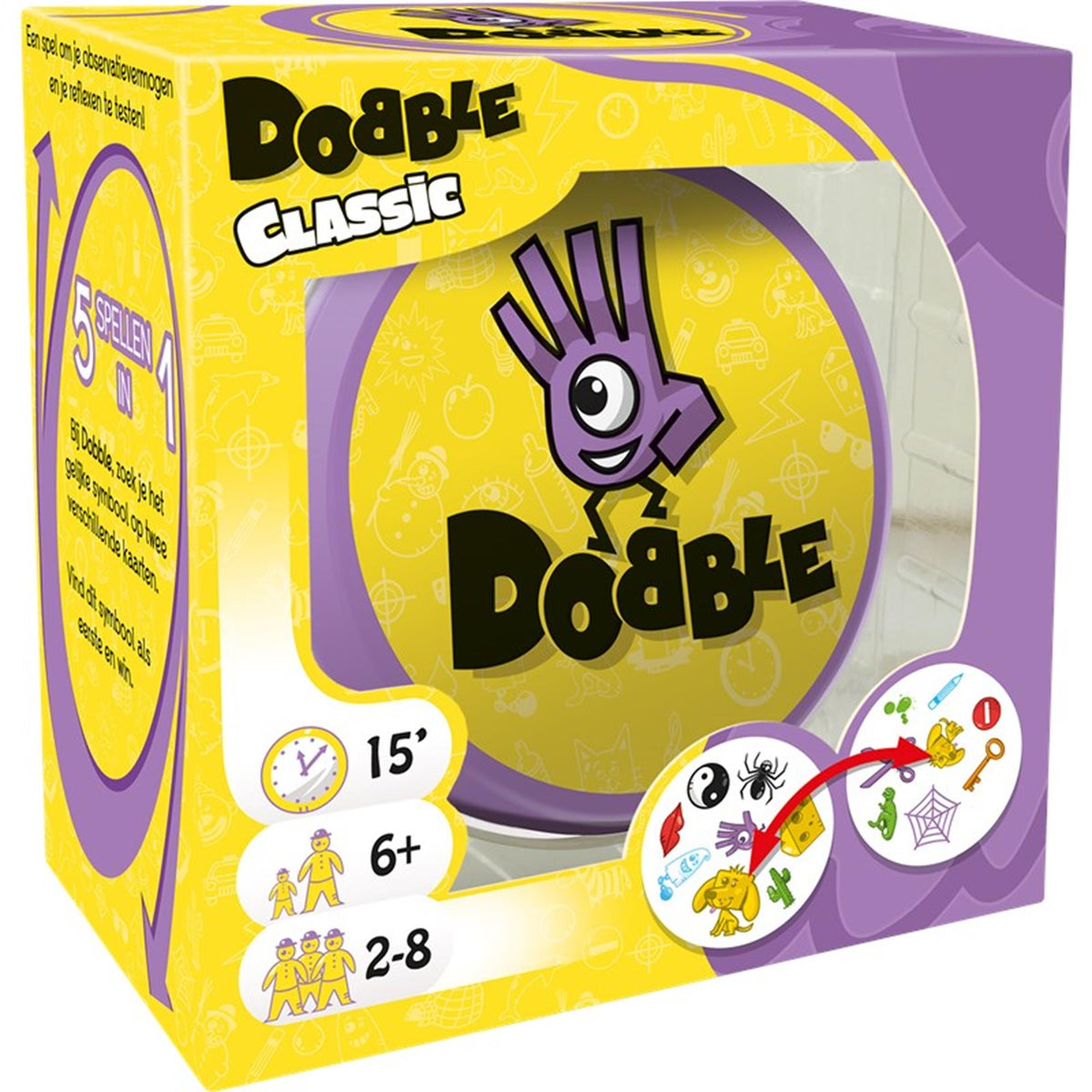Studio gier planszowych Zygomatic dobble classic - holenderska gra karciana dla 2 do 8 graczy - zabawna gra rodzinna od 6 lat - błyskawiczna gra wyszukiwania dla całej rodziny