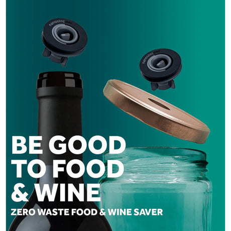 Wino spożywcze Airtender - pompa próżniowa i 6 zatyczek + dziurkacz do wieczka w pudełku prezentowym