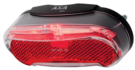 Bateria AXA Riff - Tylna lampka rowerowa - Lampka rowerowa LED na akumulatorze - System automatycznego włączania i wyłączania - 50-80 mm - Czerwony