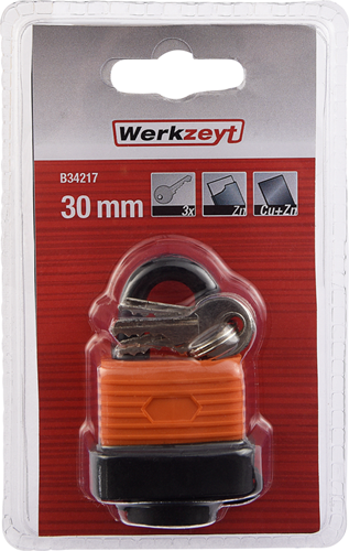 Kłódka Werkzeyt pomarańczowa 30mm - b34217