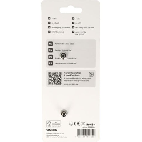 Rema tip top holandia b.v. Lampa tylna simson aurora e-line e50c