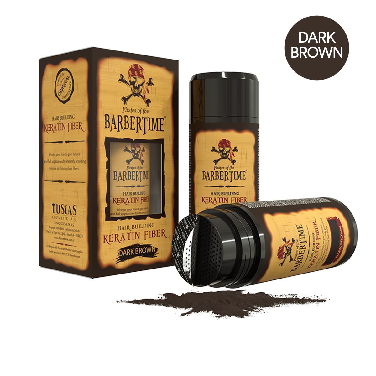 Barbertime włókno keratynowe budujące włosy ciemnobrązowe 21gr.