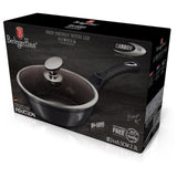 Patelnia Berlingerhaus z pokrywką 24cm metaliczna linia carbon pro edycja indukcyjna
