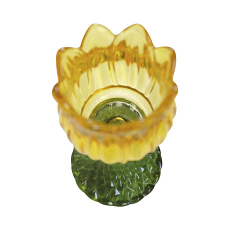 Mars more Świecznik na podgrzewacz do herbaty, tulipan, żółty, 19 cm