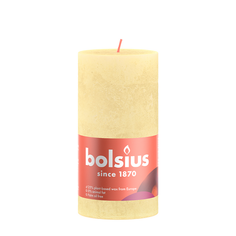 Świeca okrągła Bolsius rustykalna maślana żółta 13 cm oslash; 7cm