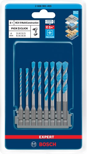 Akcesoria Bosch zestaw Bosch Expert Hex-9 Multi-Pick Click 3-8 mm - 2608901455