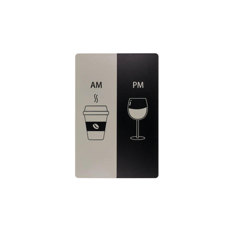 Metalowy znak tekstowy Ootb am - pm 20x30cm