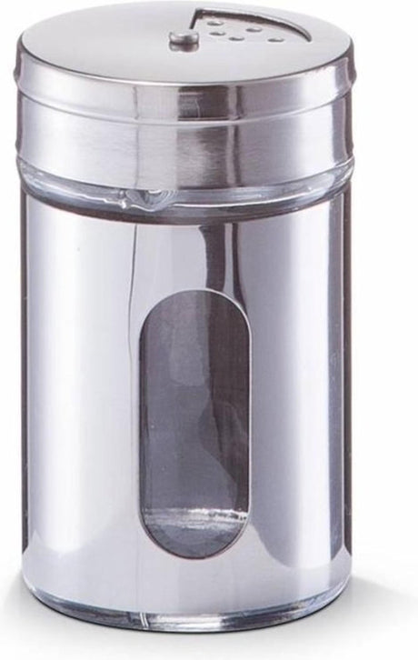 Znakomity shaker do przypraw do użytku domowego, shaker do kakao ze szkła i stali nierdzewnej ø5xh8cm