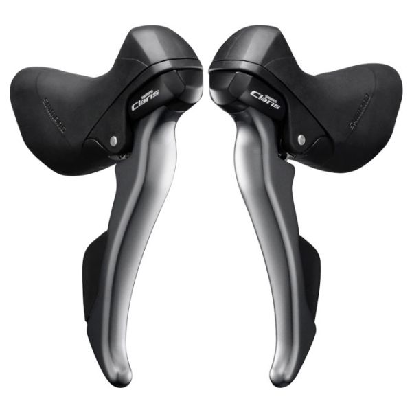Zestaw regulatorów Shimano z dźwigniami hamulcowymi 2 x 8 rzędów claris st-r2000 - szary czarny