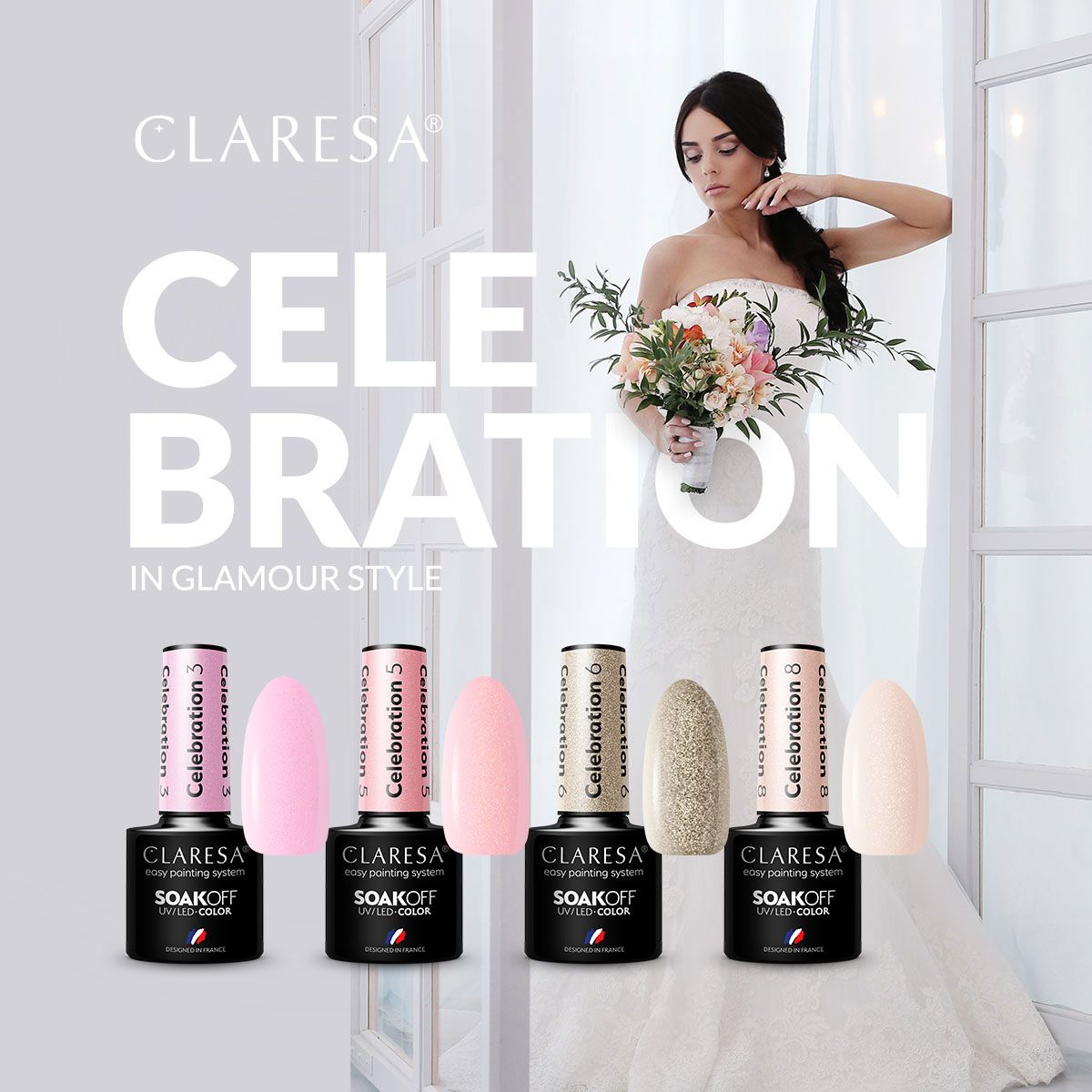 Claresa lakier hybrydowy uv led 5ml uroczystość 8
