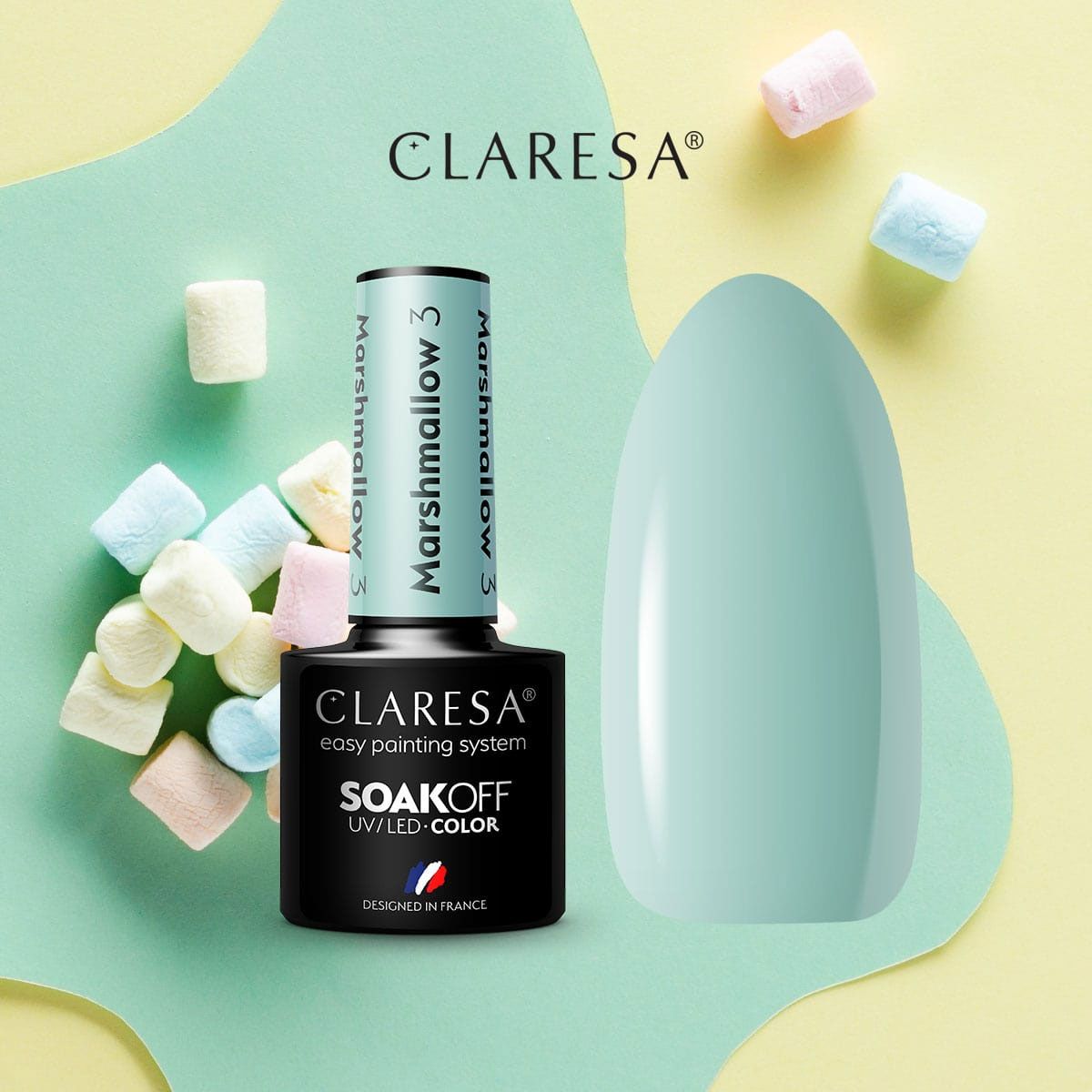 Claresa Lakier żelowy UV LED 5ml Marsh Mallow 3