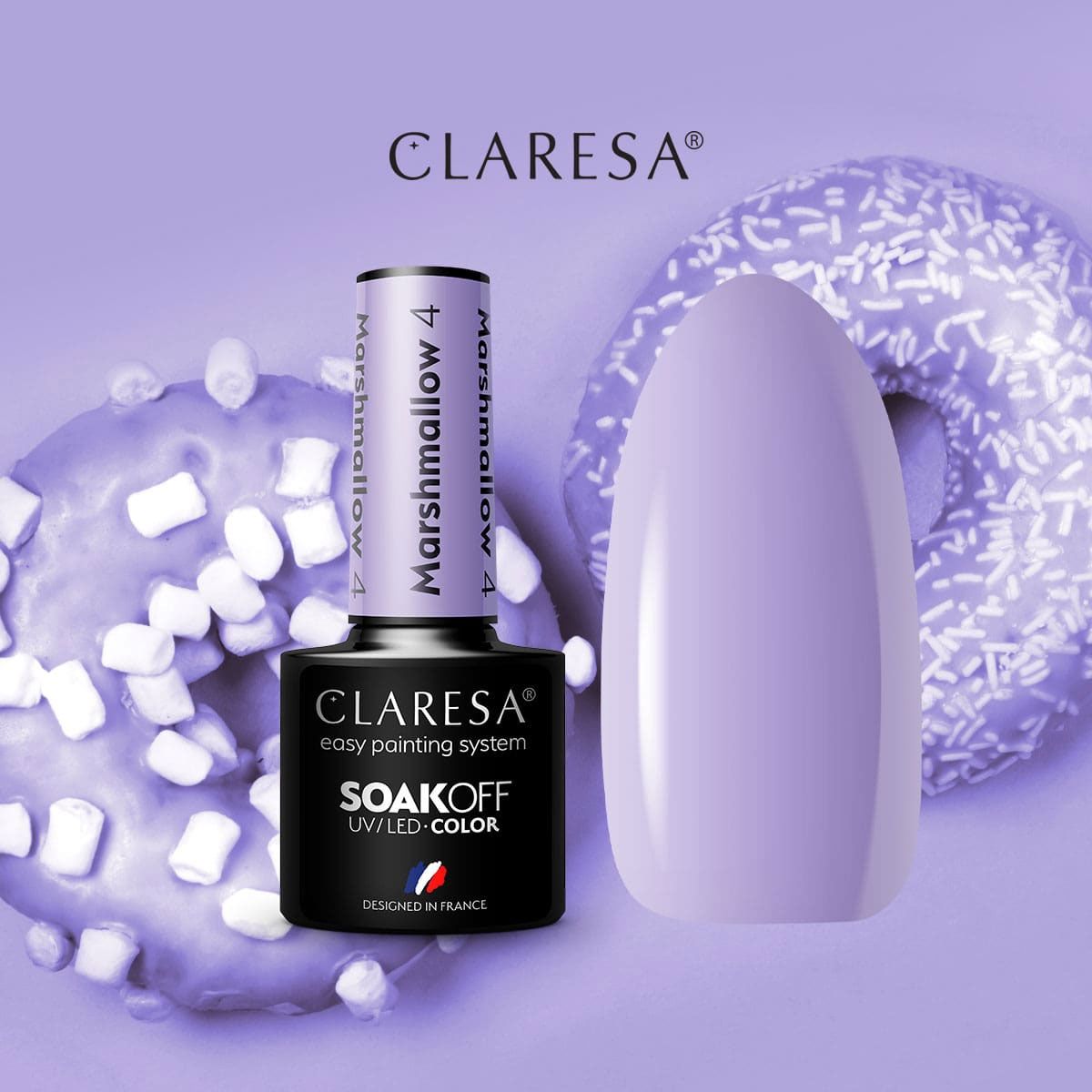 Claresa Lakier żelowy UV LED 5ml Marsh Mallow 4