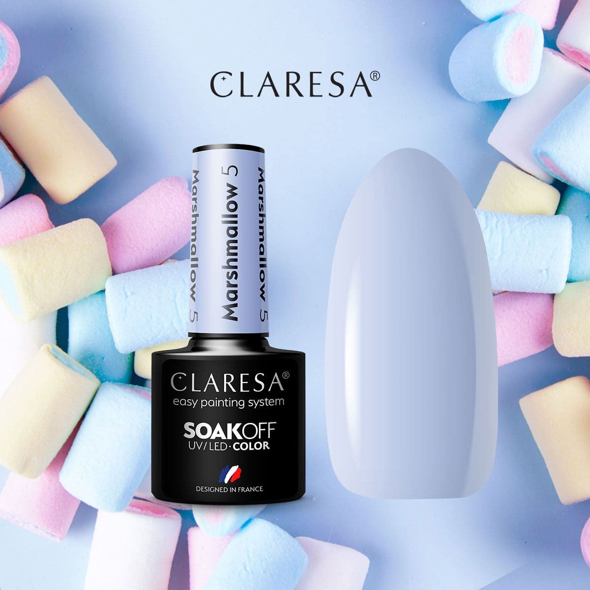 Claresa Lakier żelowy UV LED 5ml Marshmallow 5