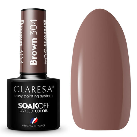 Claresa lakier hybrydowy uv led 5ml brązowy 304 zabierz mnie nad rzekę