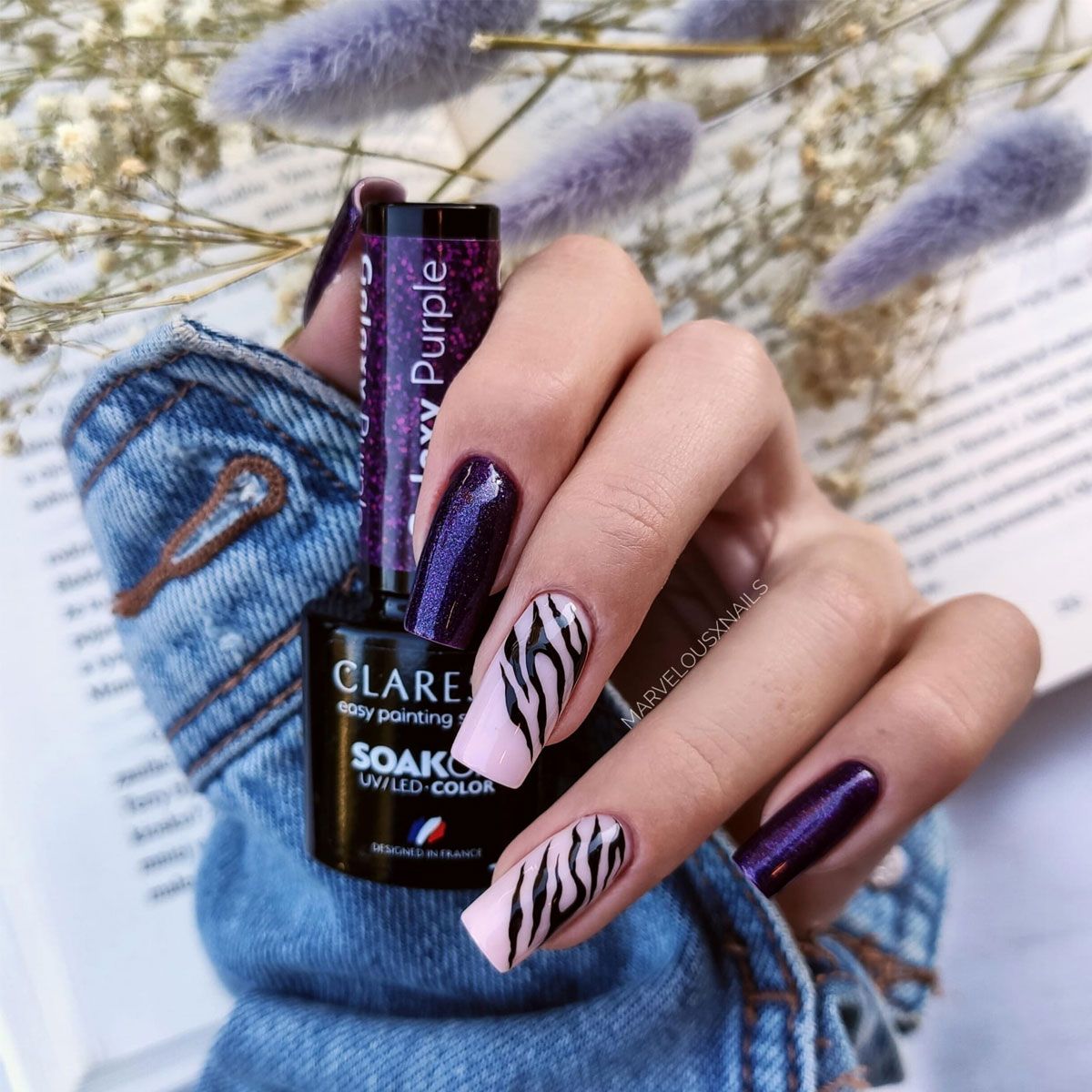 Claresa Lakier żelowy UV LED 5ml Galaxy Purple