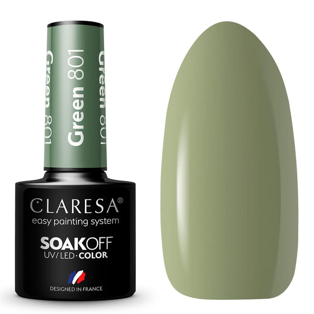 Claresa Lakier Żelowy UV LED 5ml Zielony 801 Cichy Las