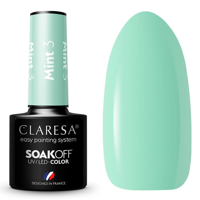 Claresa Lakier Żelowy UV LED 5ml Miętowy 3