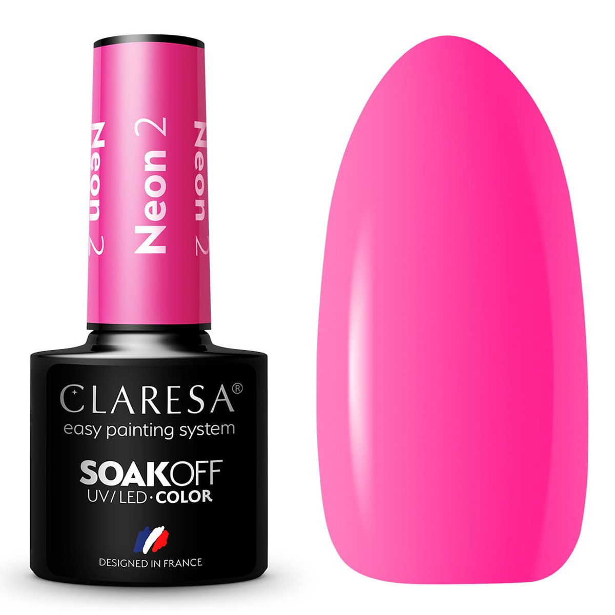 Claresa Lakier Żelowy UV LED 5ml Neon 2