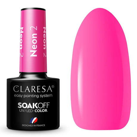 Claresa Lakier Żelowy UV LED 5ml Neon 2