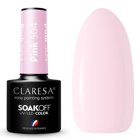 Claresa lakier hybrydowy uv led 5ml różowy balon 504 podróż