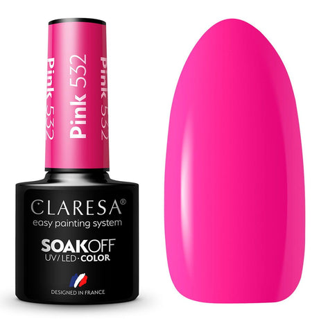 Claresa lakier hybrydowy uv led 5ml różowy 532 słoneczny ogród