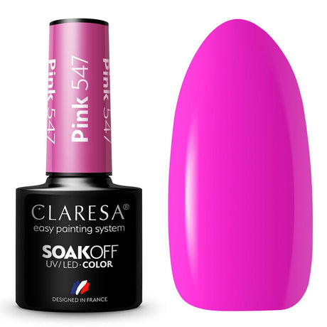 Claresa lakier hybrydowy uv led 5ml różowy 547 słoneczny ogród