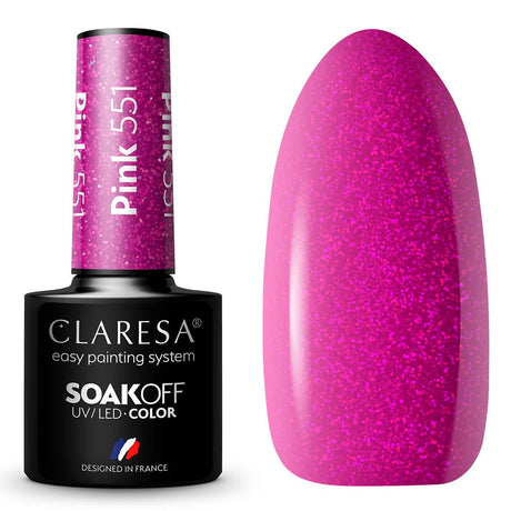 Claresa Lakier żelowy UV LED 5ml Różowy 551 Klasyczny wygląd