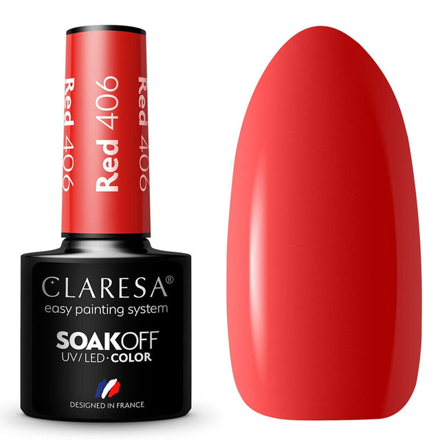 Claresa Lakier Żelowy UV LED 5ml Czerwony 406 Rainbow Explosion
