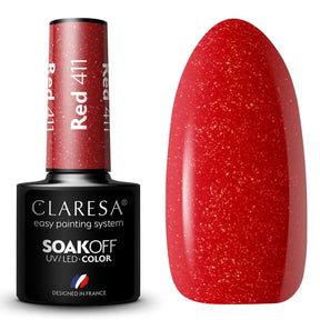 Claresa Lakier Żelowy UV LED 5ml Czerwony 411 Słoneczny Ogród