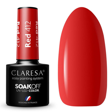 Claresa lakier hybrydowy uv led 5ml czerwony 412 zabierz mnie nad rzekę
