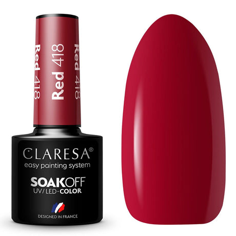 Claresa lakier hybrydowy uv led 5ml czerwony 418 zabierz mnie nad rzekę