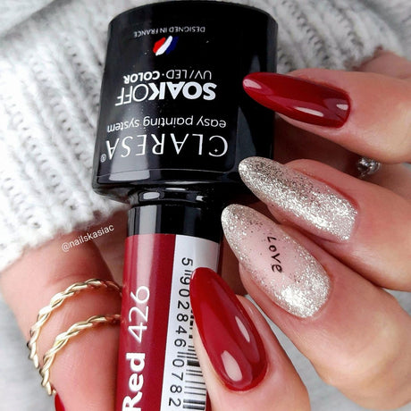 Claresa lakier hybrydowy uv led 5ml czerwony 426 pełne jagody