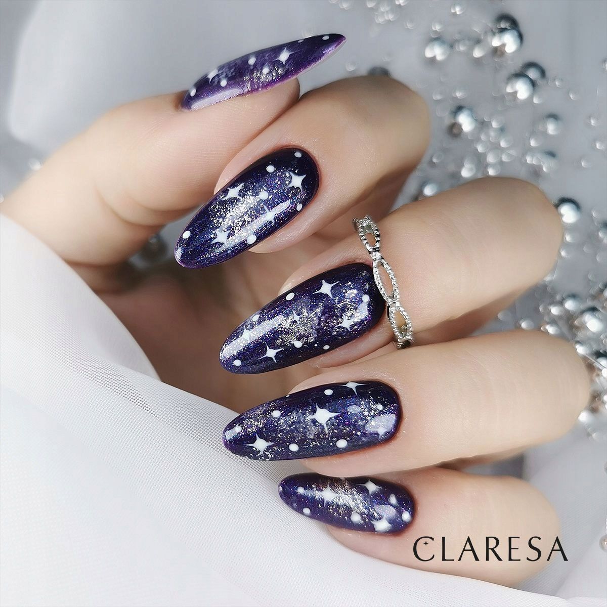 Claresa top bez przecierania brokat niebieski 5ml