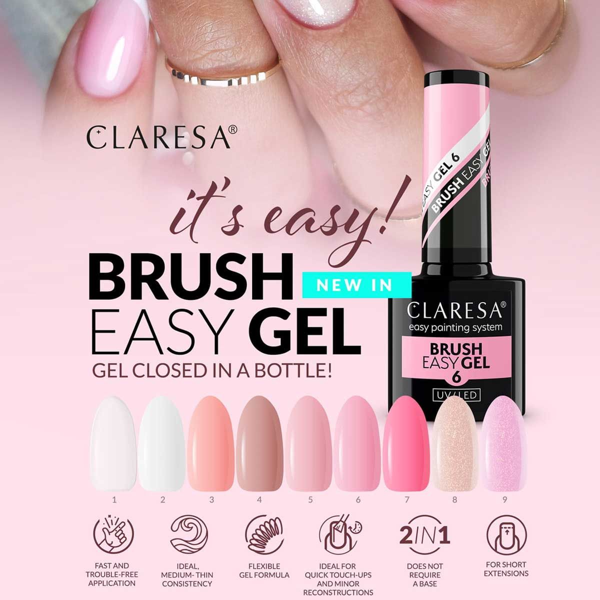 Claresa pędzel Easy Gel 2 5ml