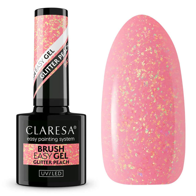 Claresa Pędzel Easy Gel Brokat Brzoskwiniowy 5ml