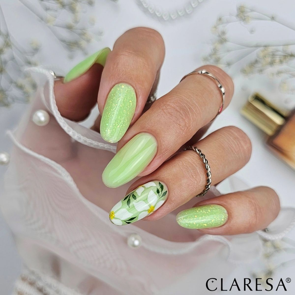 Claresa Pędzel Easy Gel Brokat Pistacjowy 5ml