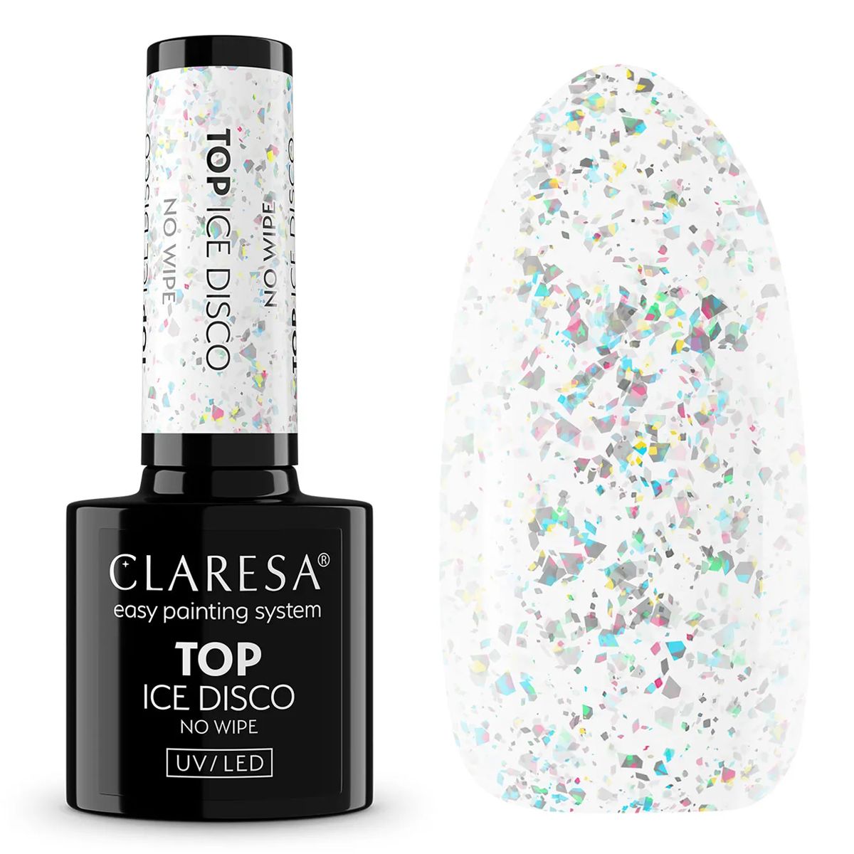 Claresa top Coat No Wipe Ice Disco 5ml