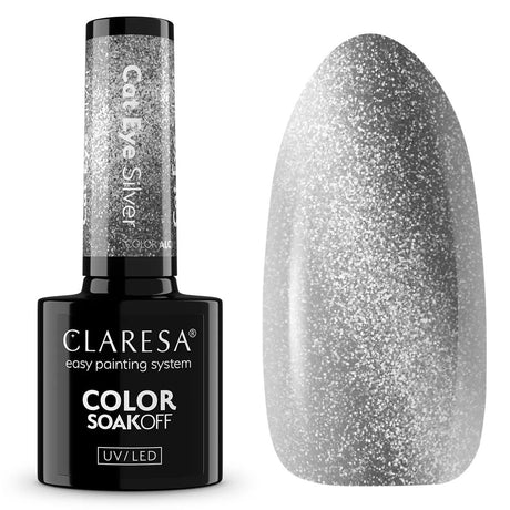 Claresa Lakier żelowy UV LED 5ml Cat Eye Silver