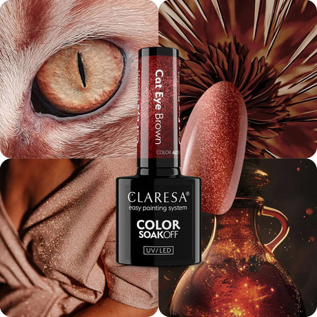 Claresa lakier hybrydowy uv led 5ml color alchemy - kocie oko brąz