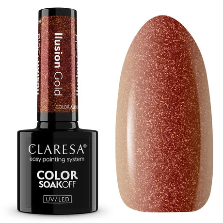 Claresa Lakier Żelowy UV LED 5ml Color Alchemy - Illusion Gold