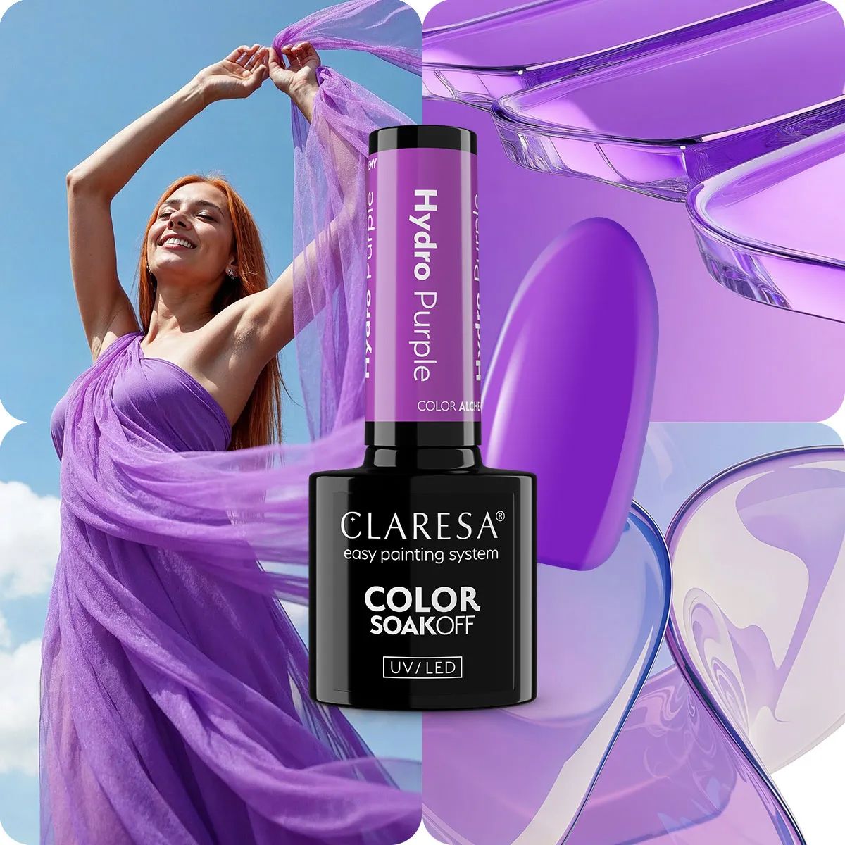 Claresa lakier hybrydowy uv led 5ml color alchemy - hydrofioletowy